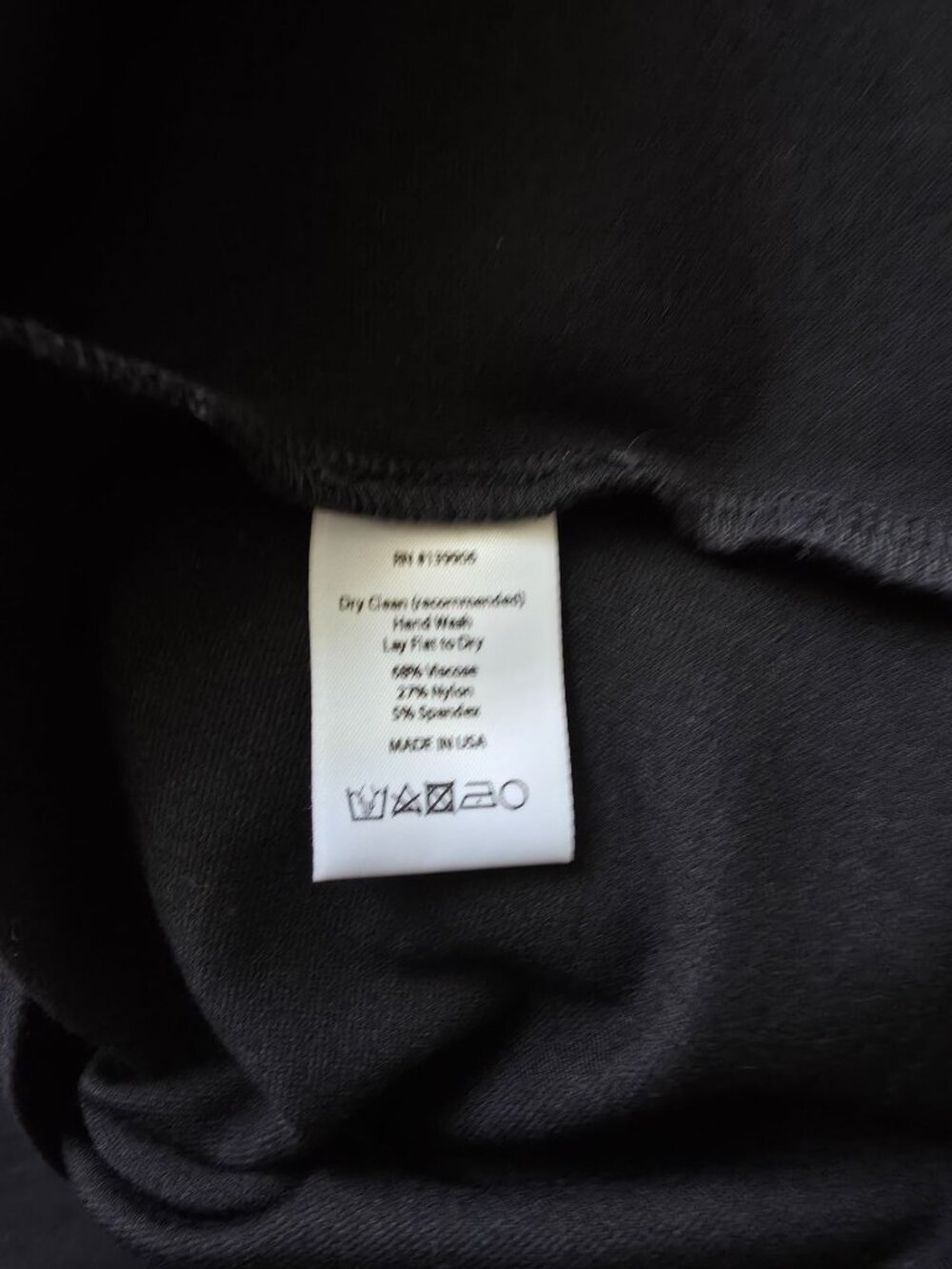 Ripley Rader Black Ponte Knit Extended Short Sleeve Minimalist Top Sz 1 USA Made - Picture 5 of 6